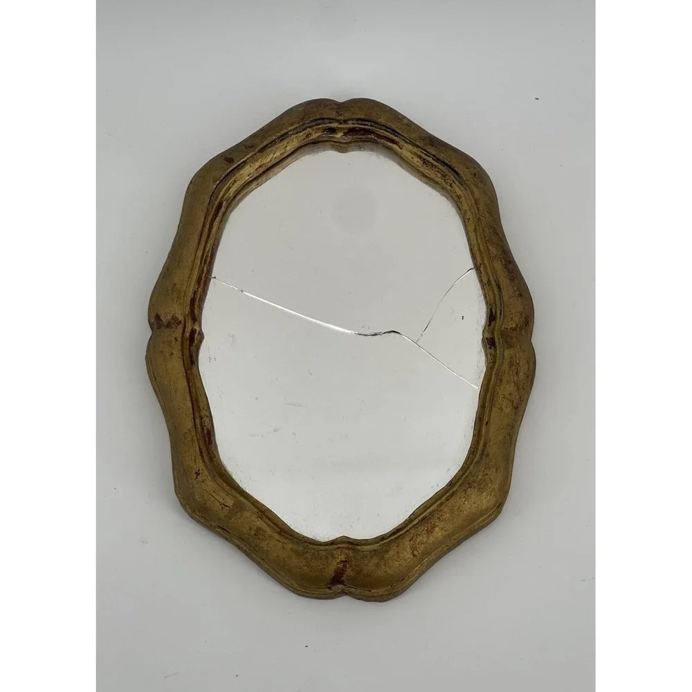 Vintage Florentine Mirror Made In Italy Giltwood Carved Baroque Rococo RARE 60s